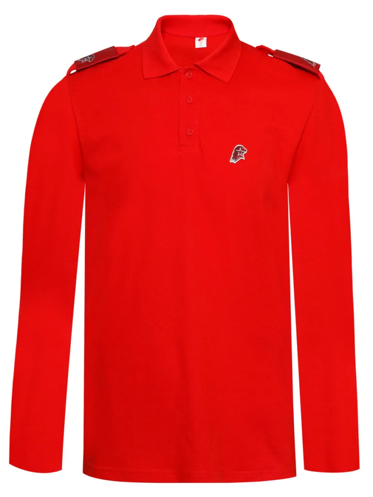 Рубашка "Поло" с длинным рукавом, красная