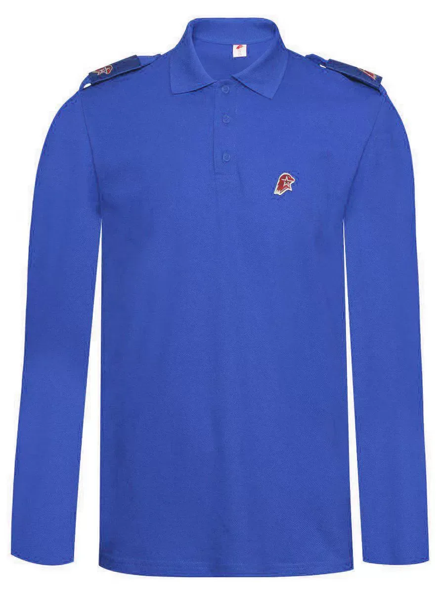 Рубашка "Поло" с длинным рукавом, синяя